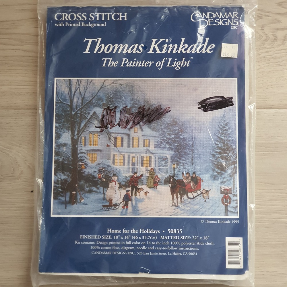 Thomas Kinkade Home for the Holidays Cross Stitch Kit Candamar Designs 50835 NEW